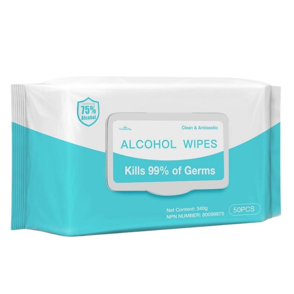 Alcohol Cleaning Wipes- 50 Per Pack- 75% Alcohol - David Scott Company